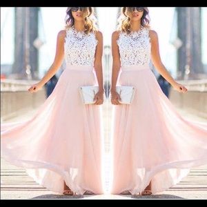 Boho Style Chiffon and Lace Maxi